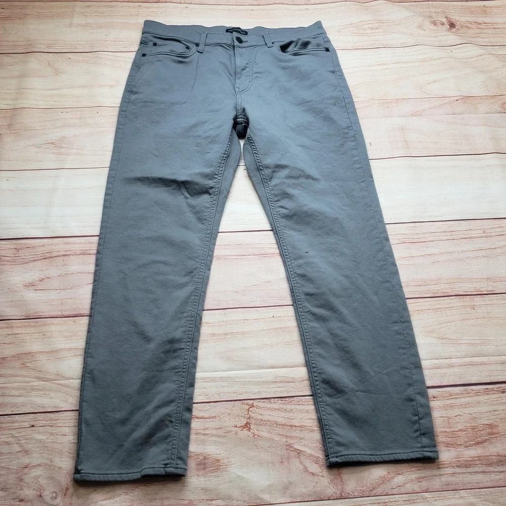 Banana Republic Pants‎ Mens 34x30 Gray Chino Slim Stretch Cotton-Spandex
